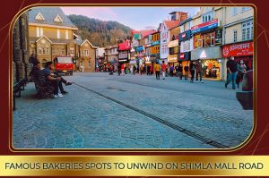 Famous bakery on Shimla Mall Road offering fresh cakes and pastries