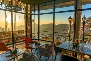 Scenic restaurant setting in Shimla with cozy dining ambiance