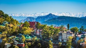 Beautiful Shimla view with scenic hills and panoramic Himalayan mountains.